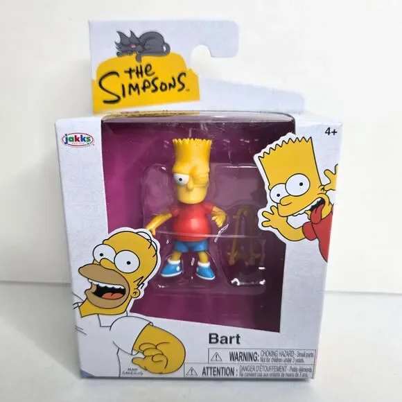 The Simpsons - Bart w/ Slingshot - Jakks 2.5 in Mini Action Figure - NEW IN BOX - Picture 2 of 7